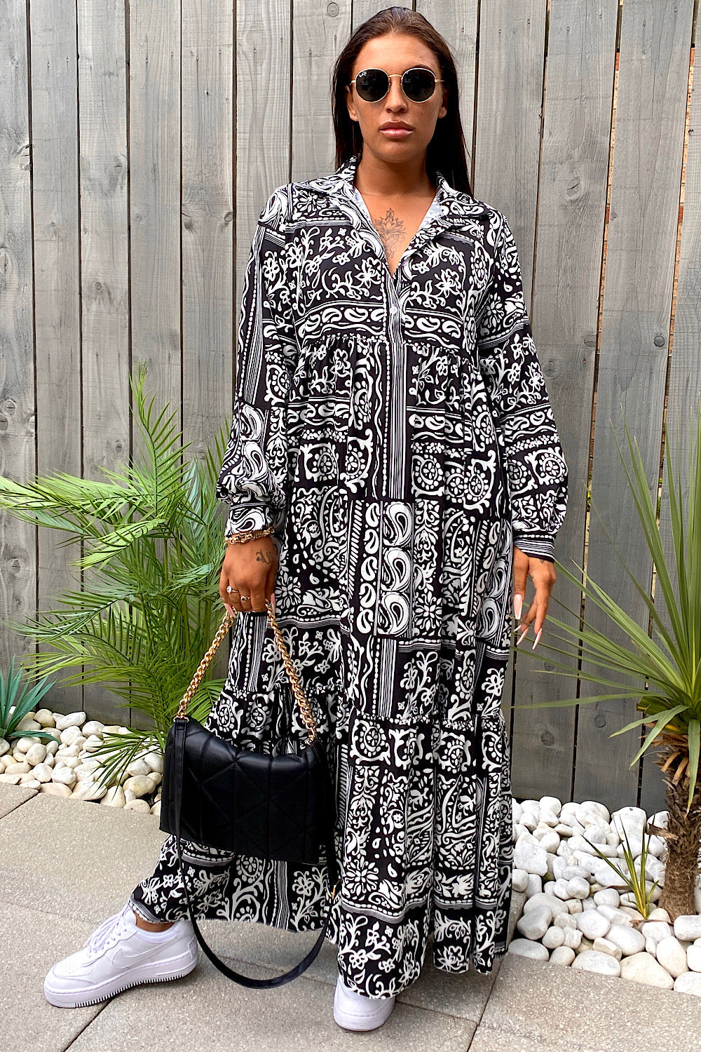 Black Aztec Maxi Dress