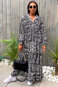 Black Aztec Maxi Dress