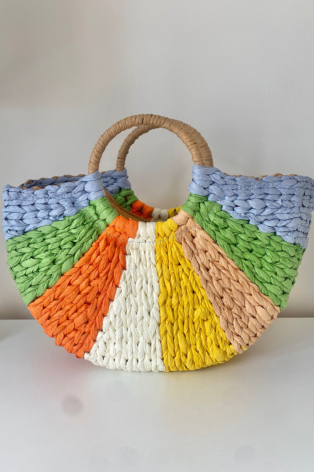 Santorini Multicoloured Straw Hand Bag