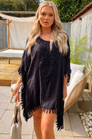 Black Crochet Beach Kaftan Dress