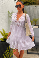 Tori White Crochet Dress