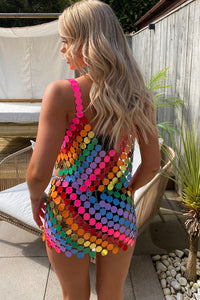 Harley Multicoloured Rainbow Sequin Disc Top