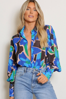 Blue Floral Sheer Shirt