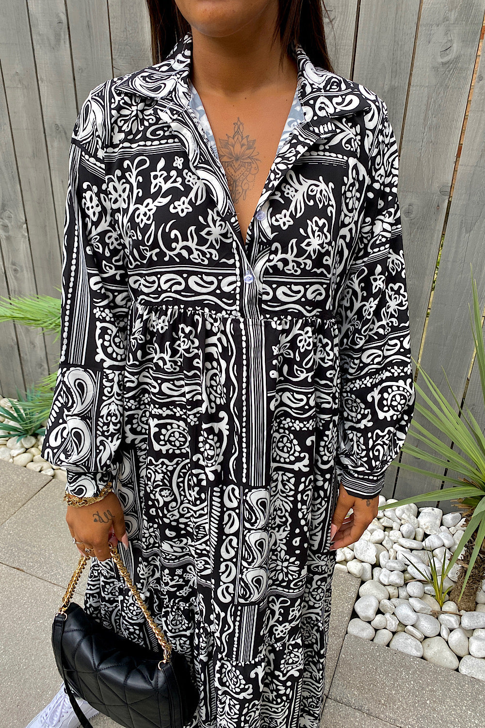 Black Aztec Maxi Dress