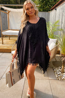 Black Crochet Beach Kaftan Dress