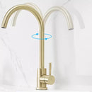 Alberta Brushed Gold Single Lever Brass Mixer Tap
