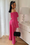 Jama Pink Pleated Trouser Co-ord