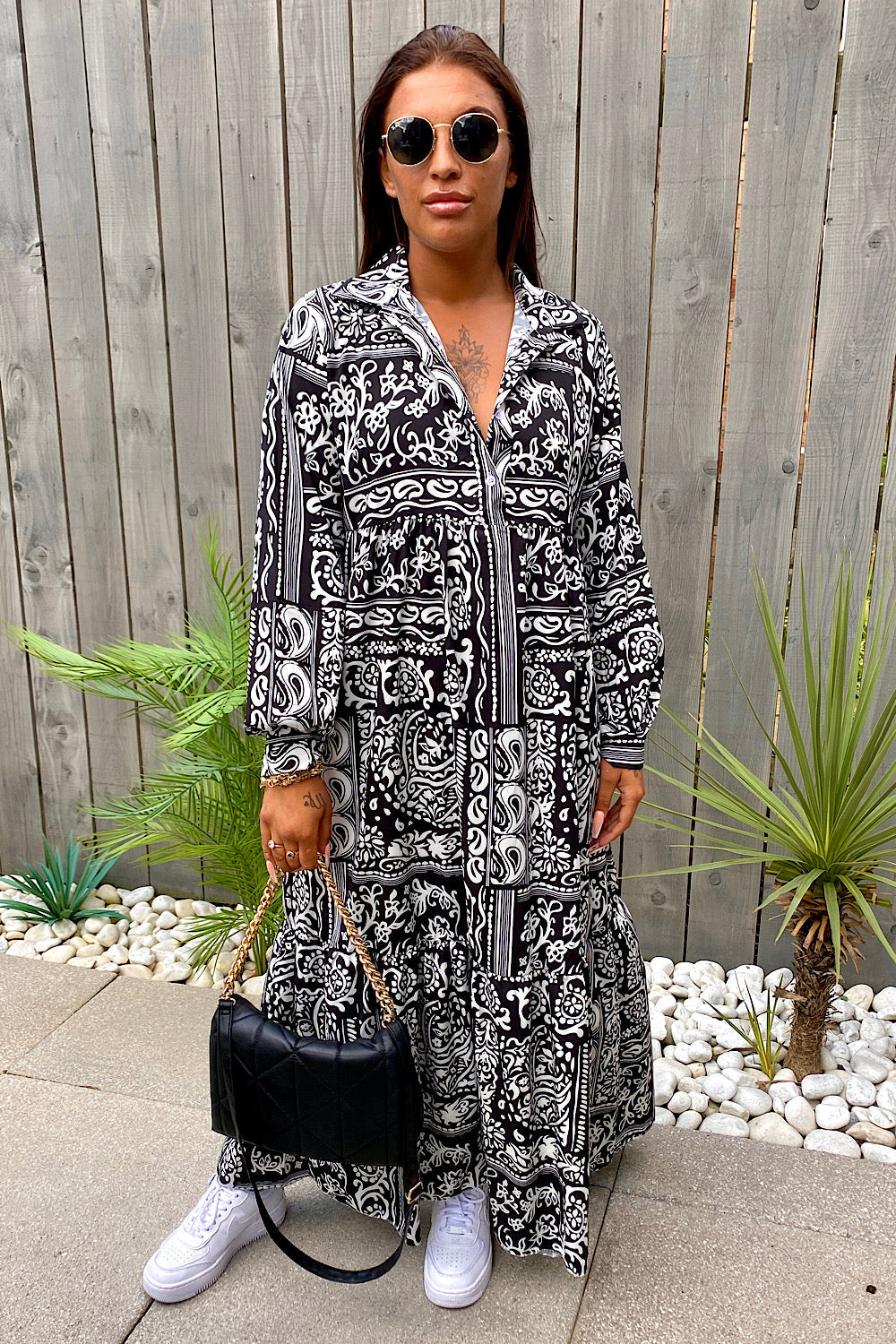 Black Aztec Maxi Dress