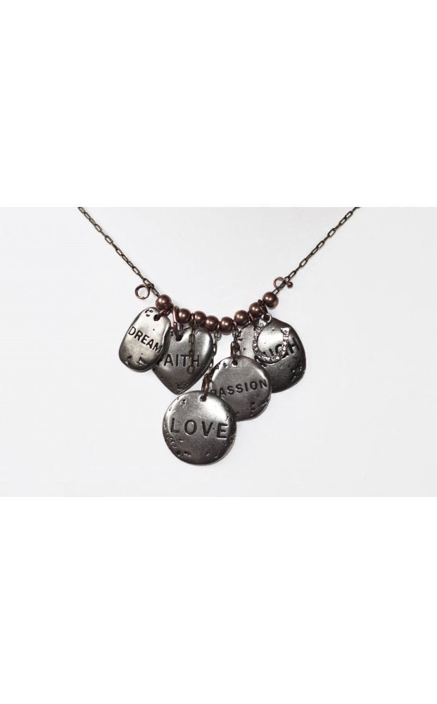 Tania Friendship Multi Charm Necklace In Silver