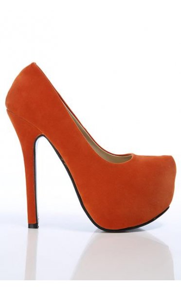 Chloe Concealed Platform Shoes In Orange