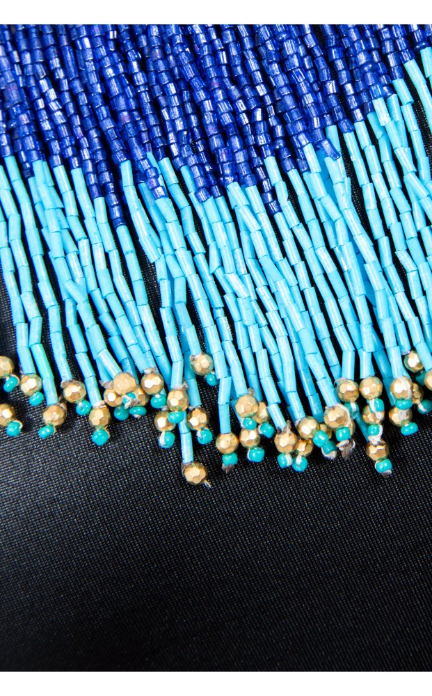 Blue Fringe Necklace