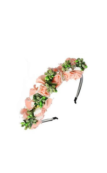 Peach Floral Festival Garland Headband