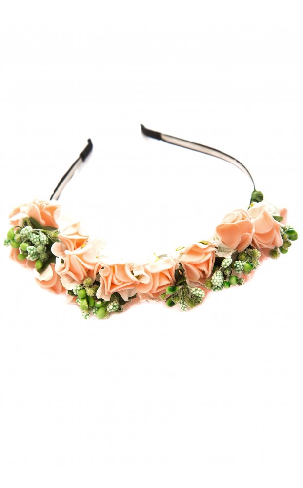 Peach Floral Festival Garland Headband
