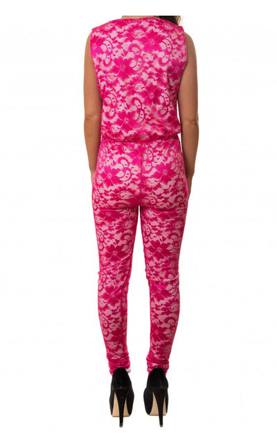 Lianna Pink Lace Jumpsuit