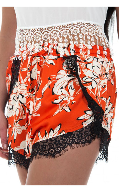 Limited Edition Orange Beach Lace Shorts