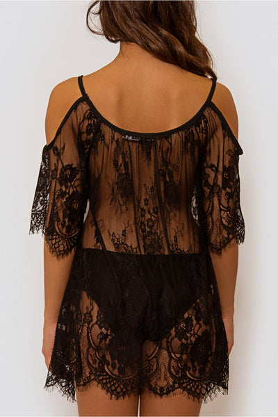 Lola Black Lace Cover Up