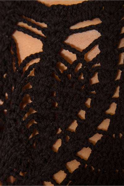 Ophelia Black Crochet Bralet Top