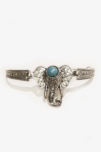 Bohemian Silver Elephant Bracelet