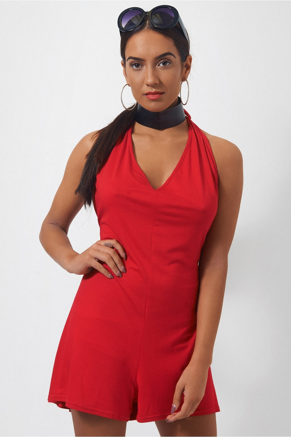 Mina Red Backless Playsuit