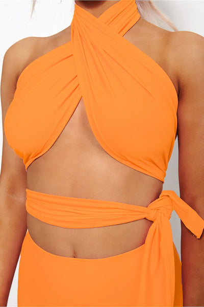 Perrie Orange High Waisted Multiway Bikini