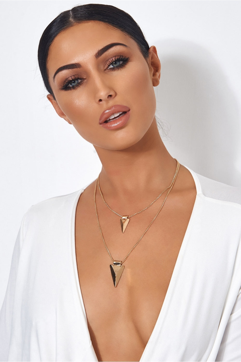 Double Layered Gold Arrow Necklace