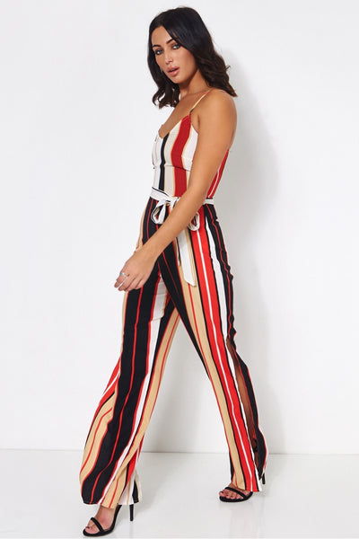 Red Stripe Jumpsuit