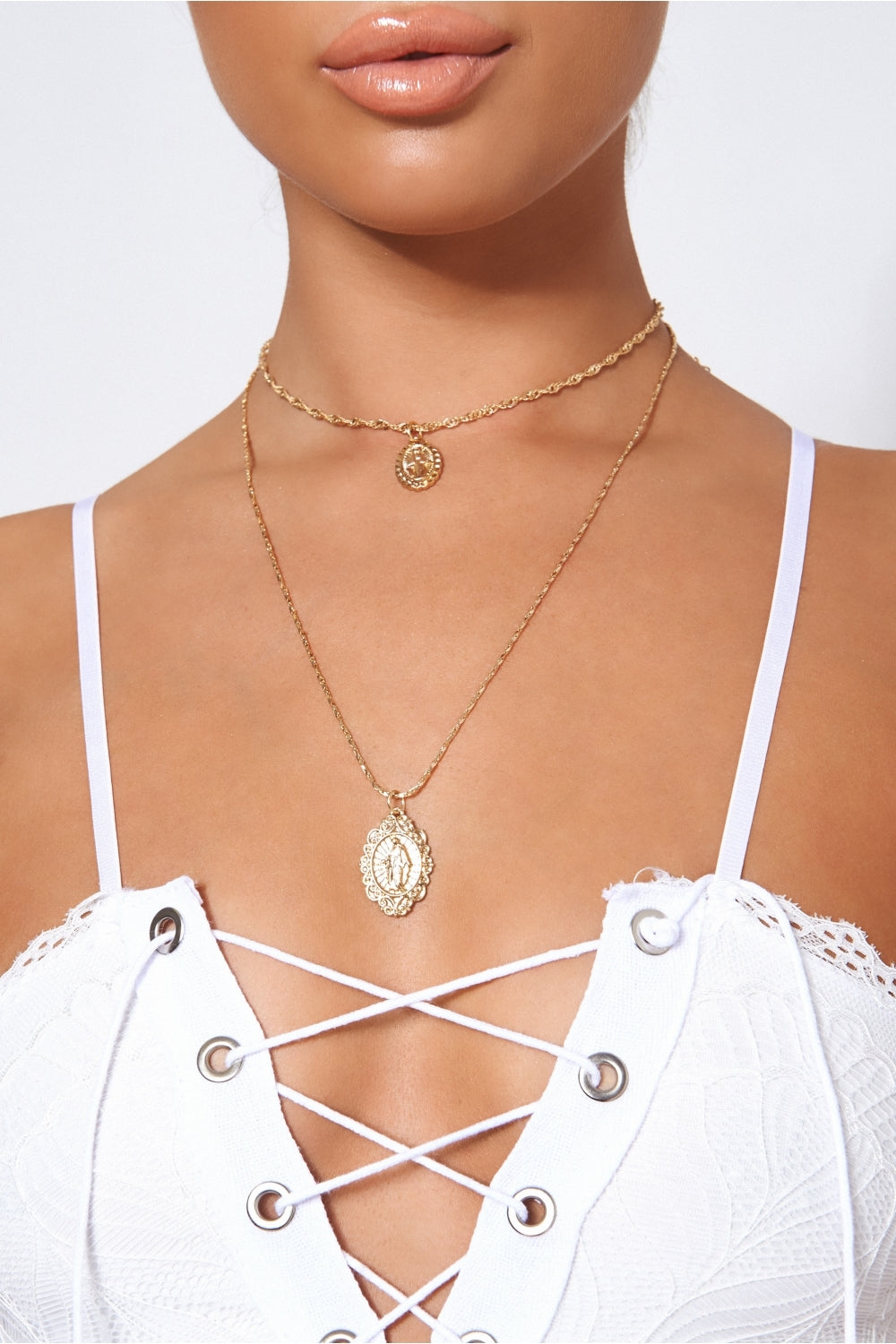 Double Overlay Mary Necklace