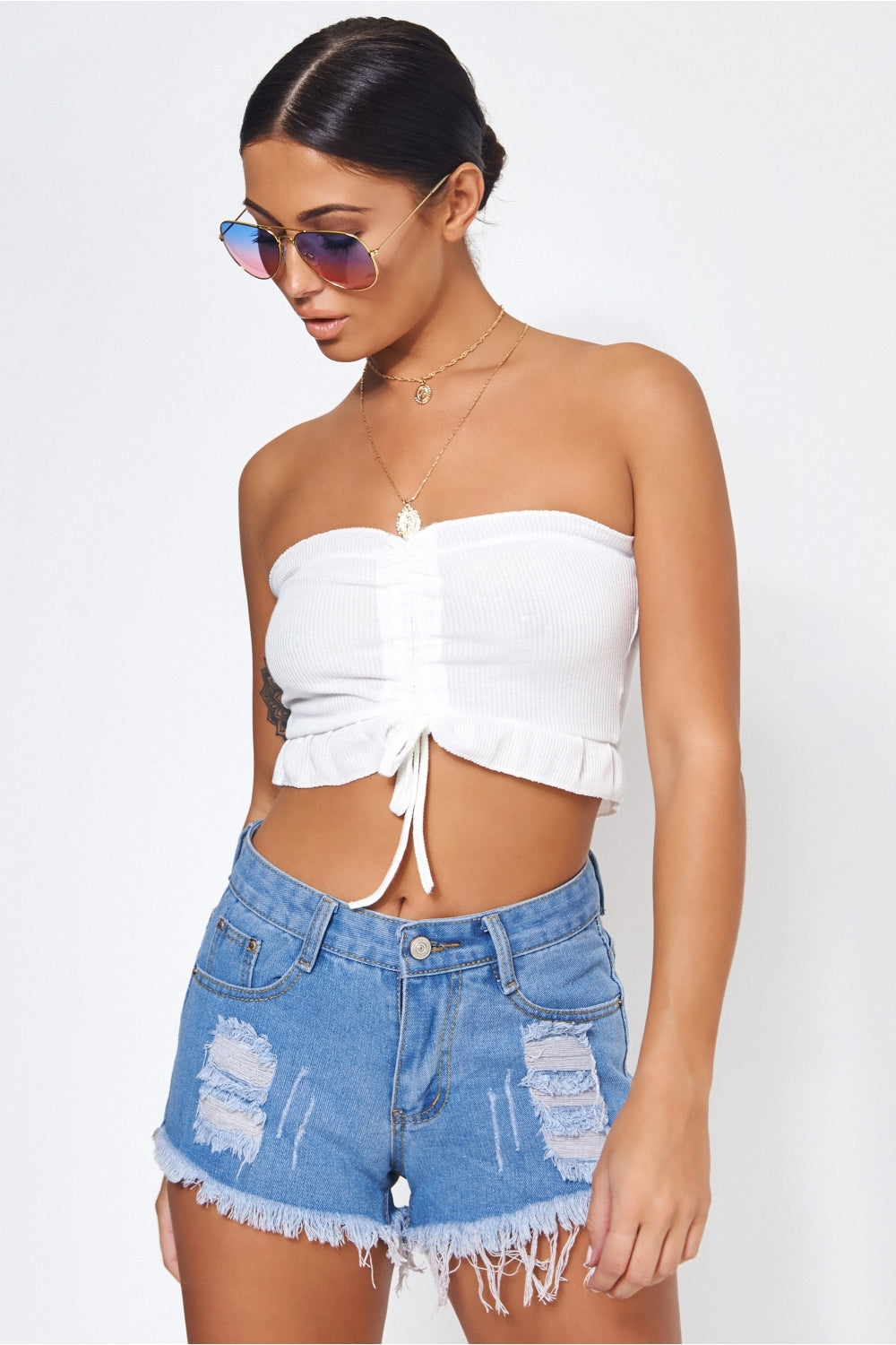 Carly White Crop Top