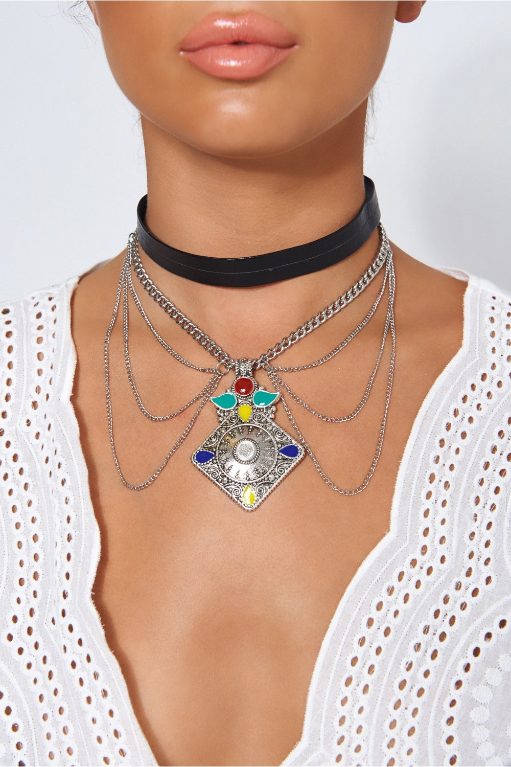 Arabia Silver Choker Necklace