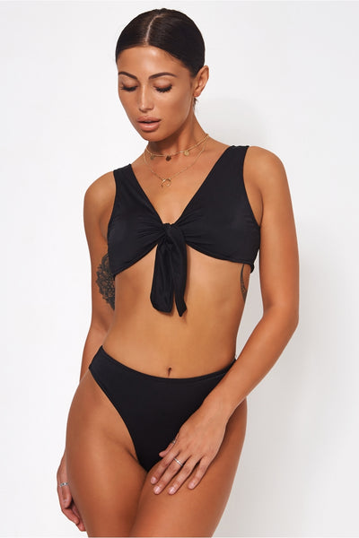 Havana Black Tie Front Bikini