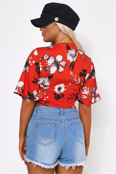 Liana Red Floral Blouse