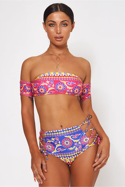 Raina Aztec High Waisted Bardot Bikini
