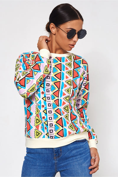 Aztec Print Sweatshirt