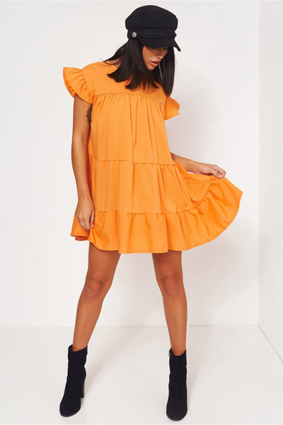 Luca Petite Orange Frill Smock Dress