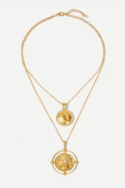 Gold Overlay Coin Pendant Necklace