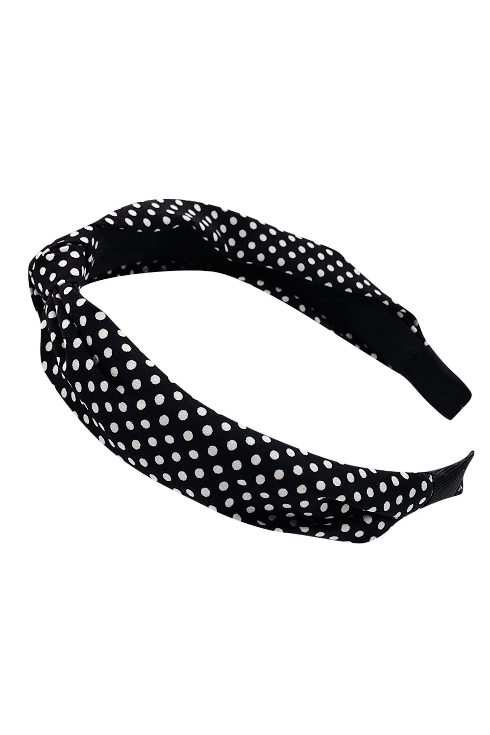 Black Polka Dot Twist Headband