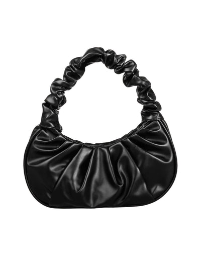 Black Ruched Baguette Bag