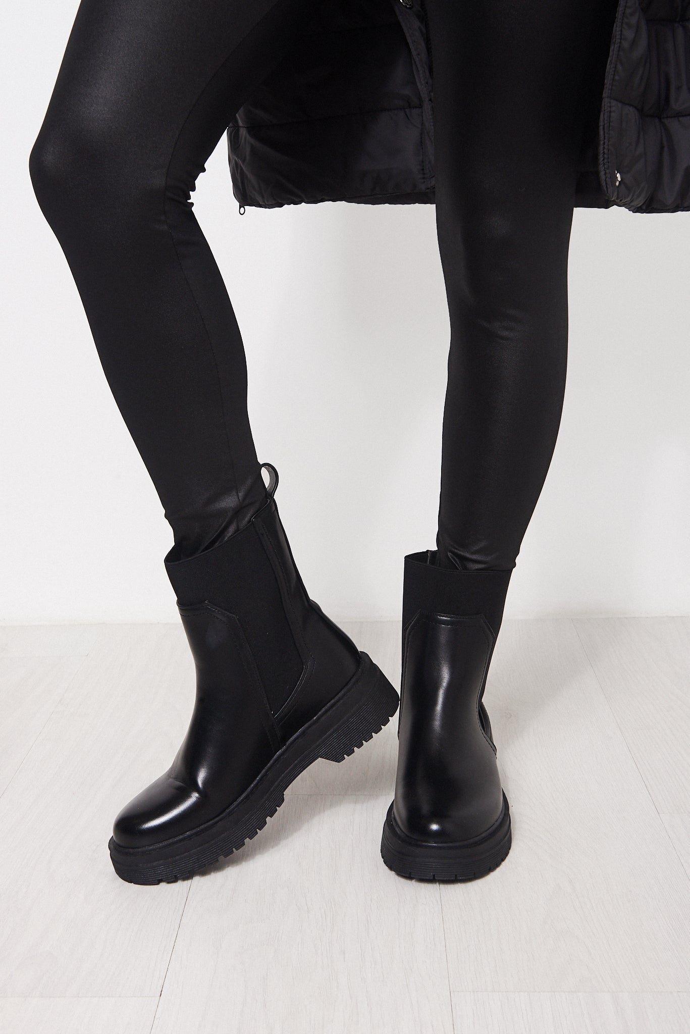 Black Nappa Chelsea Boots