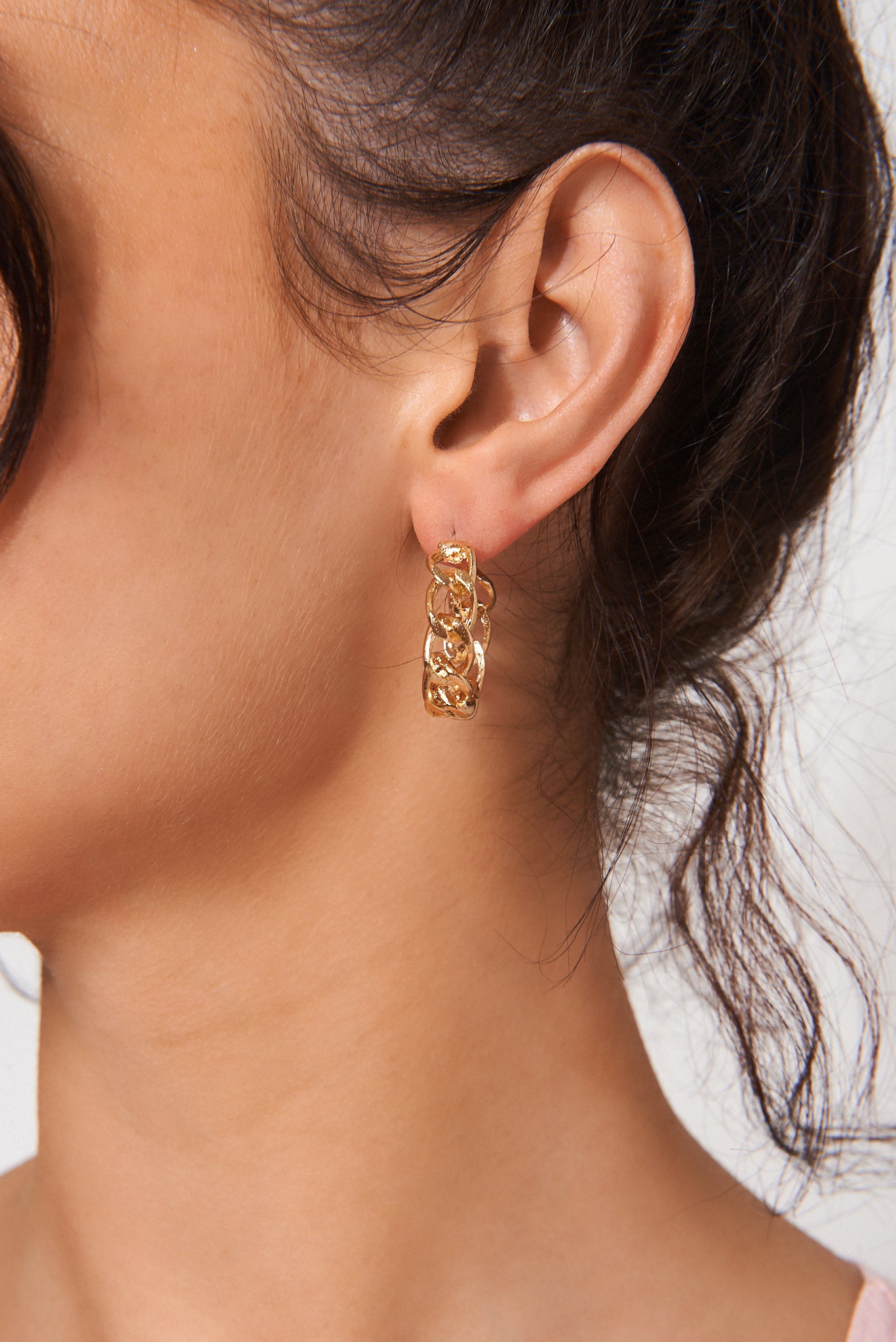 Dina Gold Plated Chunky Chain Earrings