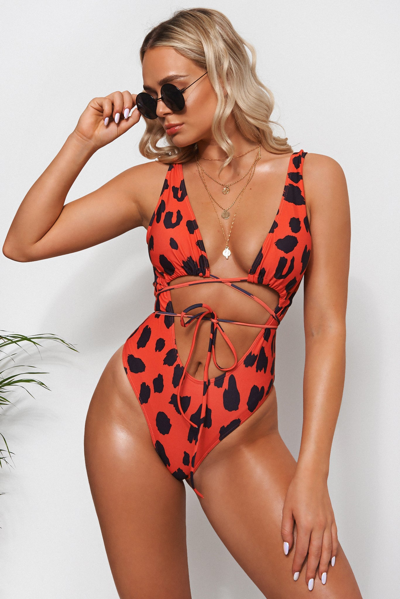 Red Cheetah Print Multiway Swimsuit