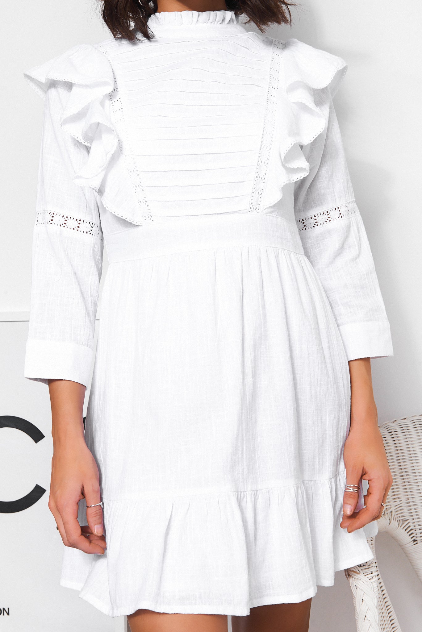 Lira White Prairie Dress
