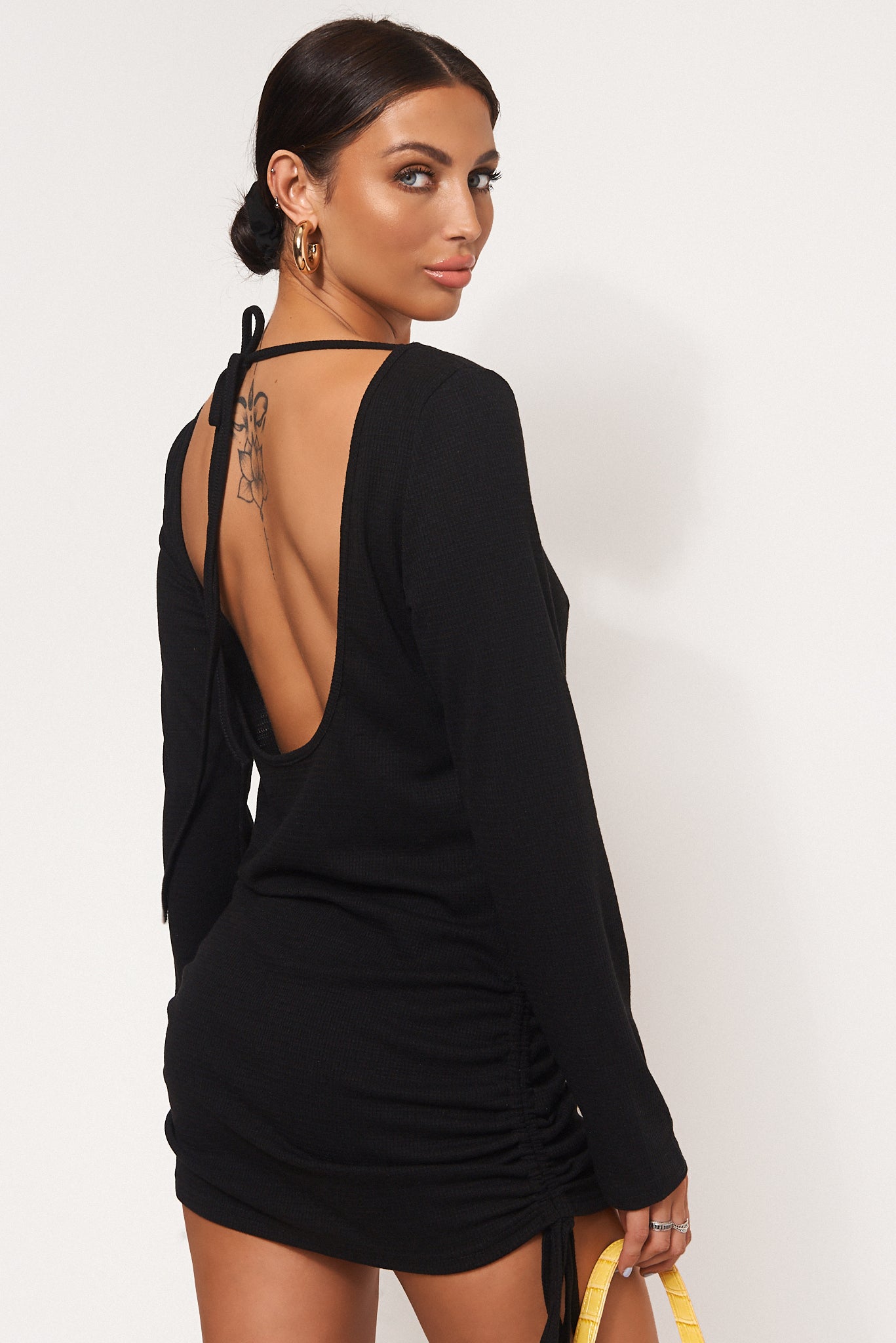 Malia Black Backless Mini Dress