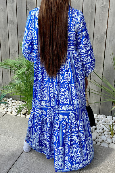 Blue Aztec Maxi Dress