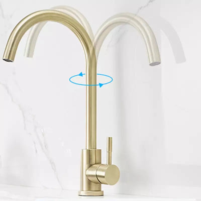 Alberta Brushed Gold Single Lever Brass Mixer Tap